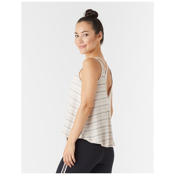 GLYDER Movement Tank Top Rosewater Stripe Waffle sz M Women's Yoga Active Casual - Picture 12 of 12